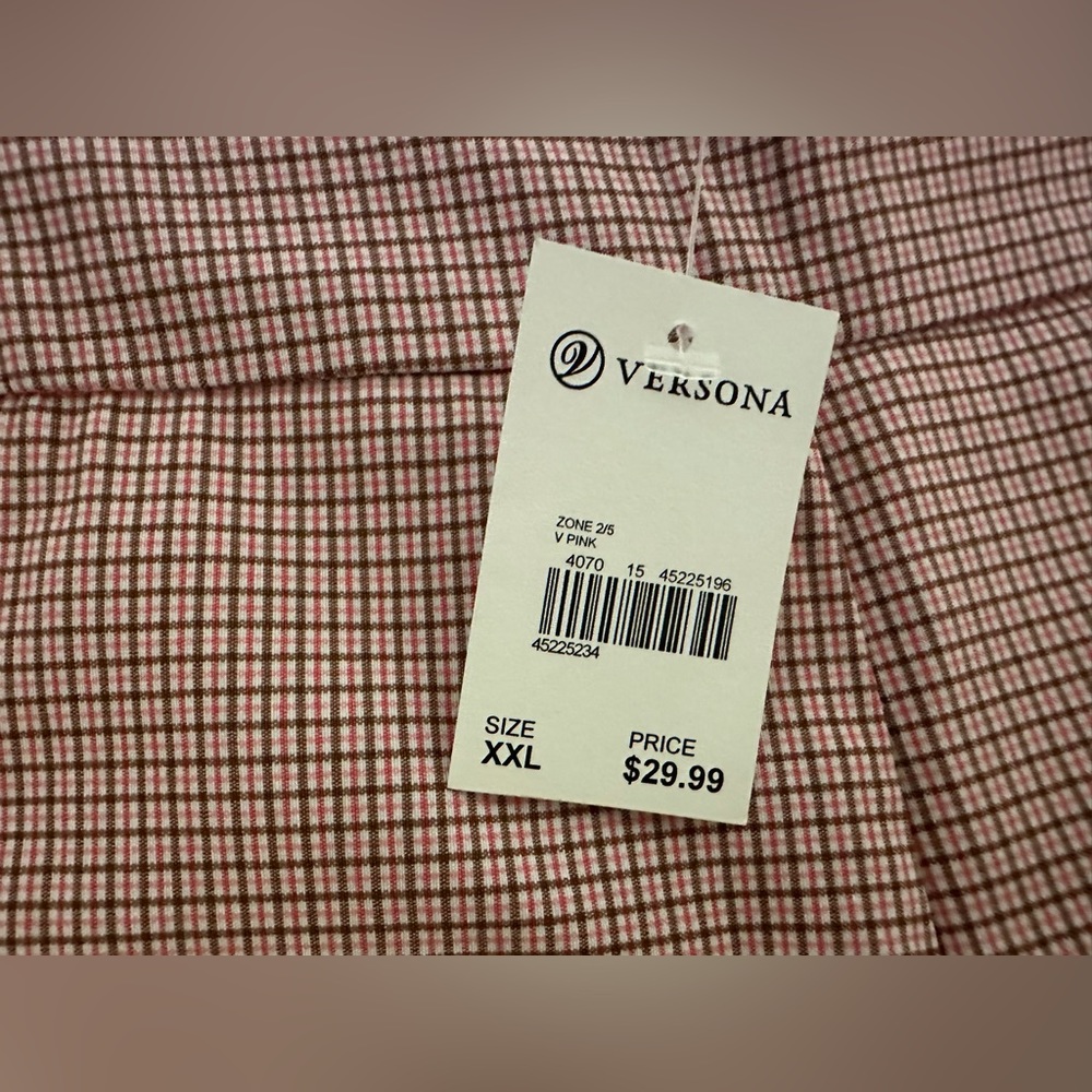 NWT Versona Chasing the Sun Pink Gingham Shorts XXL - Picture 13 of 13